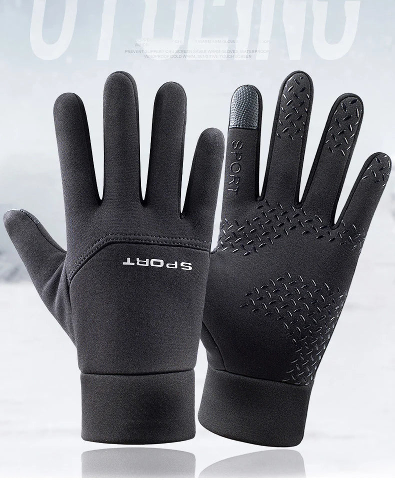 Gants d'extérieur coupe-vent et imperméables pour écran tactile, pouce et index, gants chauds pour la course à pied et le cyclisme