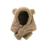 Bonnet d'hiver pour bébé, écharpe, une pièce, fausse fourrure, chapeau pour enfants, dessin animé, ours, chaud, cou, oreilles, bonnet coupe-vent pour garçons et filles, articles pour bébés