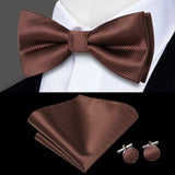 Hi-Tie Marque Soie Pré-noué Homme Nœud Papillon Mouchoir Boutons de Manchette Ensemble Nœud Papillon pour Homme Jacquard Solide Cachemire Floral Mariage Cadeau d'Affaires