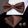 Hi-Tie Marque Soie Pré-noué Homme Nœud Papillon Mouchoir Boutons de Manchette Ensemble Nœud Papillon pour Homme Jacquard Solide Cachemire Floral Mariage Cadeau d'Affaires