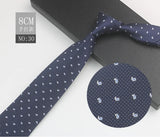 Cravate à fleurs en grille, tissée en gros, 8 cm, accessoires de mariage, bleu, homme, pois, cachemire, convient aux groupes, fêtes, bureau