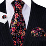 Ensemble élégant de cravates et boutons de manchette en soie à fleurs multiples pour homme, cravate jacquard à fleurs pour mariage, entreprise, fête, événement, Barry.Wang