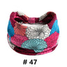 Leopard Print Headbands for Women Wide Boho Turban Head Wraps Cotton Knotted Elastic Hairbands Non Slip Workout Hair Accessories