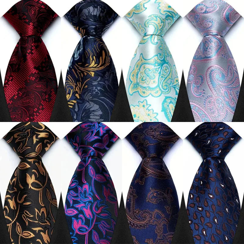 Cravate classique en cachemire pour homme, motif floral de luxe, motif à pois, 8 cm, jacquard, pour homme, pour affaires, mariage, fête, accessoire de tous les jours