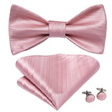 Hi-Tie Ensemble nœud papillon en soie pour homme, mouchoir et boutons de manchette, bleu, rouge, or, noir, blanc, jacquard, nœud papillon, mariage, affaires