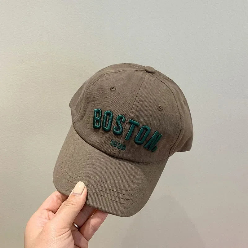 Solid Letter Kids Baseball Cap Embroidery Children Girls Boys Sun Hat Spring Summer Outdoor Adjustable Visor Baby Cap