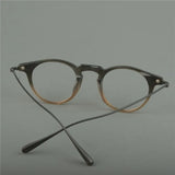 Japanese fashion eyeglass frame with circular frames made of pure titanium for both men and women
