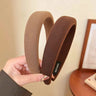 Wild Solid Color Sponge Headband for Women Fashion Girl Wash Face Wide Edge Simple Hair Band