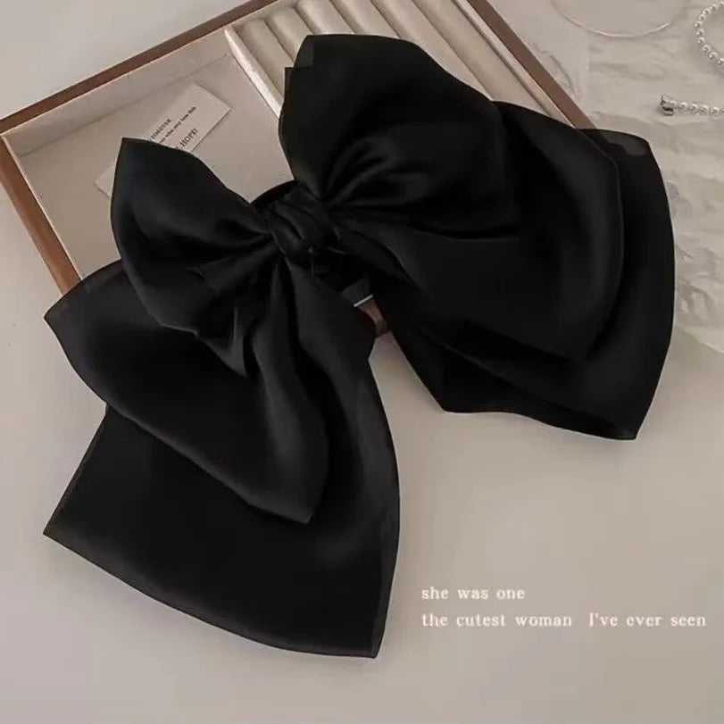 New Korean  Big Size Bow Hair Clip Claw Clamp Women  High Ponytail  Barrettes Headwear Girls Women Hair Accessories
