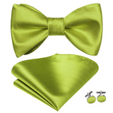 Dropshipping Jacquard Silk Mens Self Bow Tie Hanky Cufflinks Set Male Butterfly Knot Bowtie Wholesale for Male Wedding Business