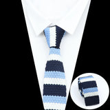 Cravate en tricot pour homme, tendance, fine, rayée, tissée, tricotée, colorée, chaude, design, idée cadeau