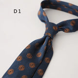 Cravate en polyester jacquard 8 cm, style décontracté, rouge et marron, pour homme, accessoire de costume, de fête, de mariage ou de banquet