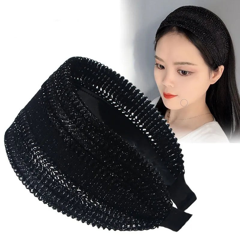 Women's Hair Band Simple Wide Headband with Teeth Non-Slip Hairpin All-Matching Hollow Cover Gray Hair Haar Accessoires Women