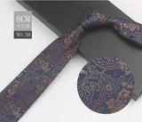 Cravate à fleurs en grille, tissée en gros, 8 cm, accessoires de mariage, bleu, homme, pois, cachemire, convient aux groupes, fêtes, bureau