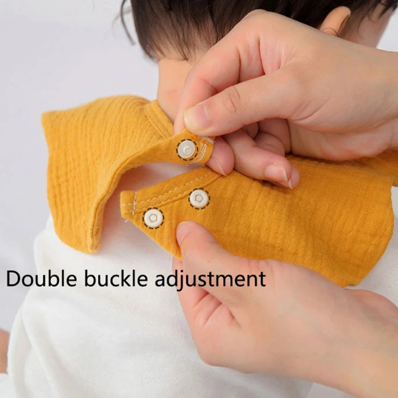 Bavoir bébé en gaze de coton et mousseline de forme florale, couleur unie, pour nouveau-né, serviette de salive, écharpe pour bébé fille et garçon