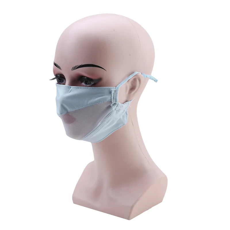 Masque de protection solaire sans trace pour femmes, en soie glacée, anti-ultraviolet, respirant, fin, tendance, été, 2024