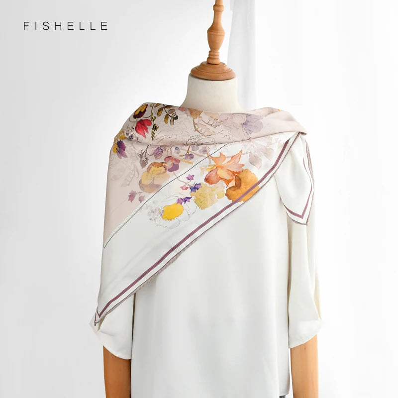 2022 neue 100% echt seide twill schals frühling herbst kopf schals frauen natürliche seide 90x90 platz hijab schal damen
