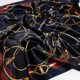 Châles carrés et écharpes à imprimé floral pour femmes, 90 x 90 cm, en satin de soie, bandanas pour la tête