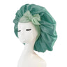 Bonnet de nuit en satin pour femme, large bande solide, extensible, avec nœud, bonnet soyeux, bonnet de nuit, soins capillaires, couvre-tête de douche