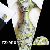 Ensemble de cravates en soie rose floral pour hommes, ensemble de cravates de fête de mariage, mouchoir, broche, boutons de manchette, accessoires pour hommes de haute qualité Gravata