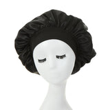 Lot de 2 bonnets en satin à larges bords en imitation soie pour femme, couvre-chefs à bande élastique