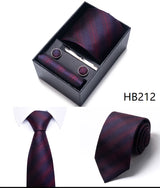 Cravate pour homme, tout nouveau style, cadeau de mariage, ensemble de pochettes, boîte à cravates, accessoires de costume noirs pour hommes