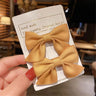 2Pcs/Set Hair Clips Solid Color Grosgrain Ribbon Bowknot Baby Hair Pins Bangs Barrettes Photo Props Gifts