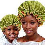 New Women's Satin Solid Sleeping Hat Night Sleep Hair Care Bonnet Nightcap Silky Shower Caps Comfortable Flower Band Unisex Cap