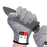 Schnittfeste Handschuhe aus HPPE der Klasse 5 für die Küche und den Garten, schnittfeste Strickhandschuhe, dornensicher, verschleißfest, Schneidehandschuhe für Glasbau