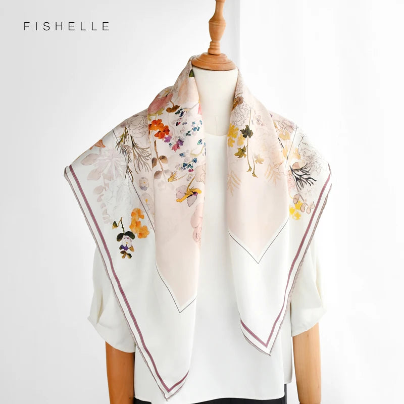 2022 neue 100% echt seide twill schals frühling herbst kopf schals frauen natürliche seide 90x90 platz hijab schal damen
