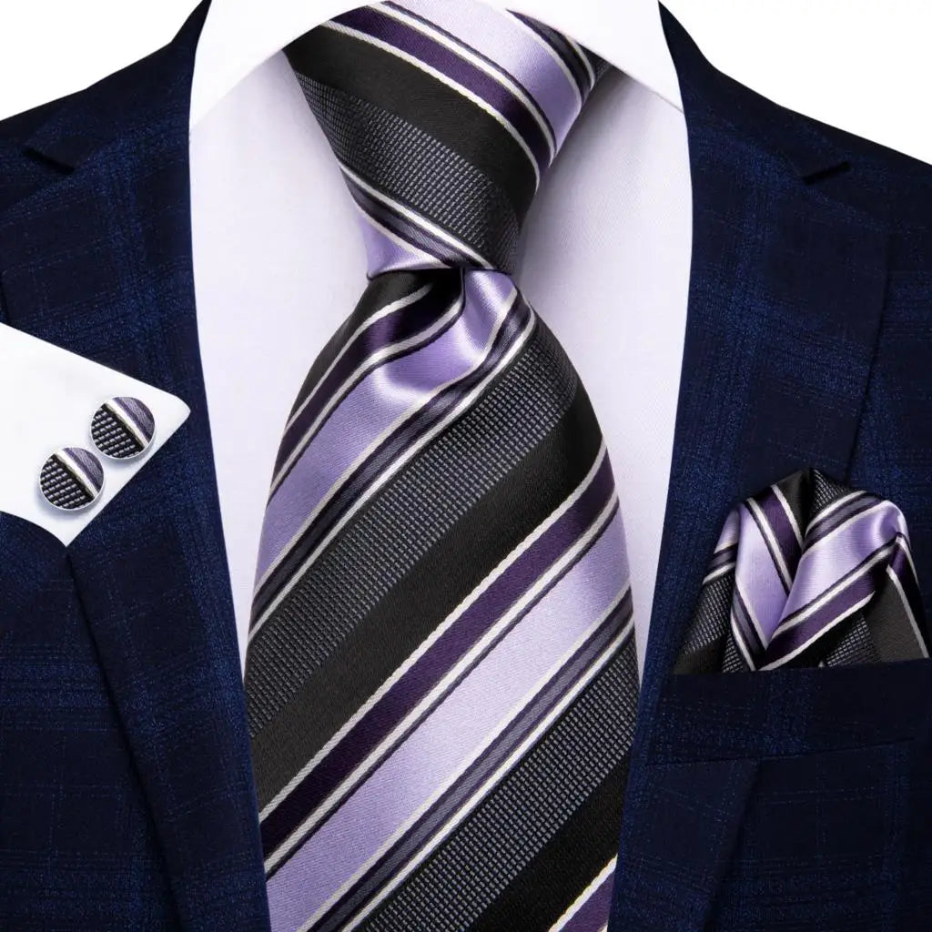 Cravates pour hommes 2023, nouvelle mode pour hommes, 8,5 cm, pochette, boutons de manchette, accessoires de mariage, créateur de cravates Hi-Tie, vente en gros