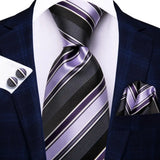 Cravates pour hommes 2023, nouvelle mode pour hommes, 8,5 cm, pochette, boutons de manchette, accessoires de mariage, créateur de cravates Hi-Tie, vente en gros