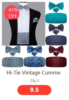 Hi-Tie Nœuds papillon verts de Noël pour hommes Cravate papillon en soie Ensemble de boutons de manchette et mouchoirs pour fête de mariage Nœud papillon uni à carreaux cachemire