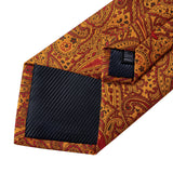 Cravate homme orange cachemire luxe soie polyester mariage bal 8 cm ensemble cravate pochette mouchoir boutons de manchette cadeau pour mari homme accessoire