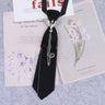 Cravate en ruban noir faite à la main, bijoux en strass cristal, chemises blanches pour hommes, étudiantes, garçons, col, cravates, uniformes, femmes