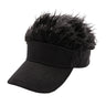 Casquette de baseball de golf avec faux cheveux évasés, pare-soleil, postiche amusant, pour hommes et femmes, perruque à pointes