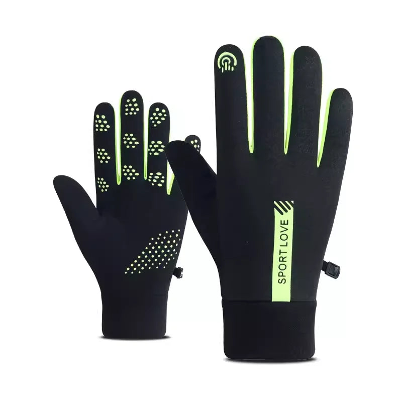 Womens Autumn and Winter Sports Warm Gloves Waterproof and Anti Slip Cycling Gloves Wind and Cold Resistant Outdoor Activity Glo