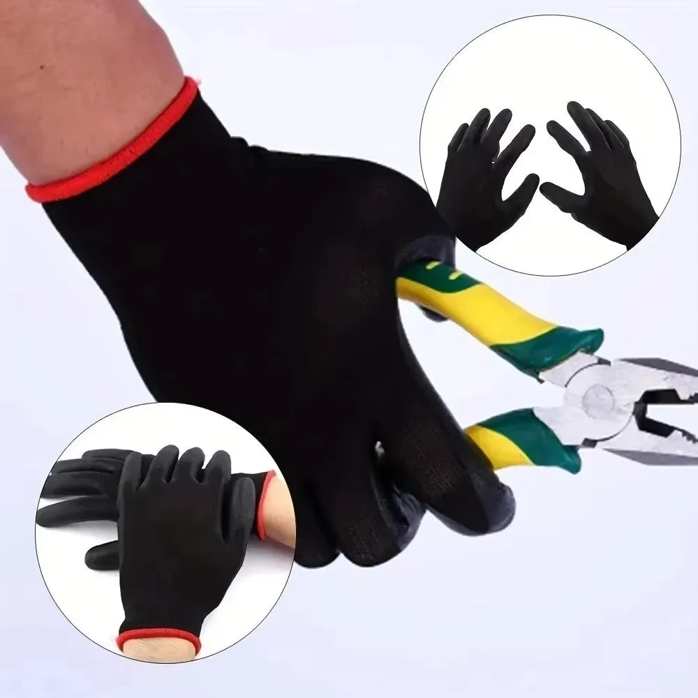 10 paires de gants de sécurité durables – antidérapants, résistants à l'usure et protection ESD pour le jardinage et le travail du bois