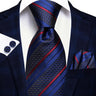 Hi-Tie – Cravate de mariage en soie violette unie à motif cachemire pour homme, ensemble de qualité avec boutons de manchette et mouchoir, cadeau tendance, livraison directe