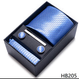 Cravate pour homme, tout nouveau style, cadeau de mariage, ensemble de pochettes, boîte à cravates, accessoires de costume noirs pour hommes