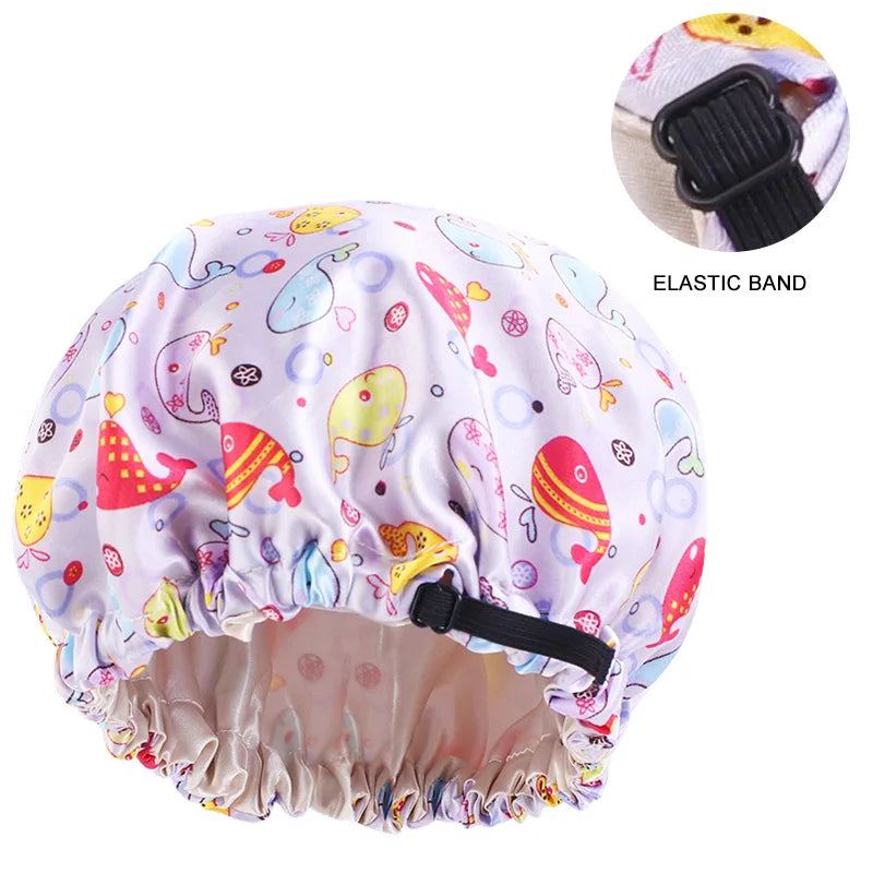 Bonnet de nuit ajustable en satin de soie pour bébé, bonnet de nuit en satin à imprimé floral pour enfants, bonnet de maquillage pour filles, bonnet de nuit pour enfants