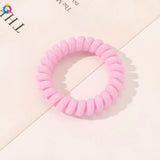 High Elasticity Telephone Coil Hairbands Women Spiral Hair Ties Girls Hair Rings Rope Solid Color Hair Accessories Gum Scrunchy