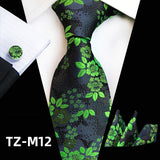 Ensemble de cravates en soie rose floral pour hommes, ensemble de cravates de fête de mariage, mouchoir, broche, boutons de manchette, accessoires pour hommes de haute qualité Gravata