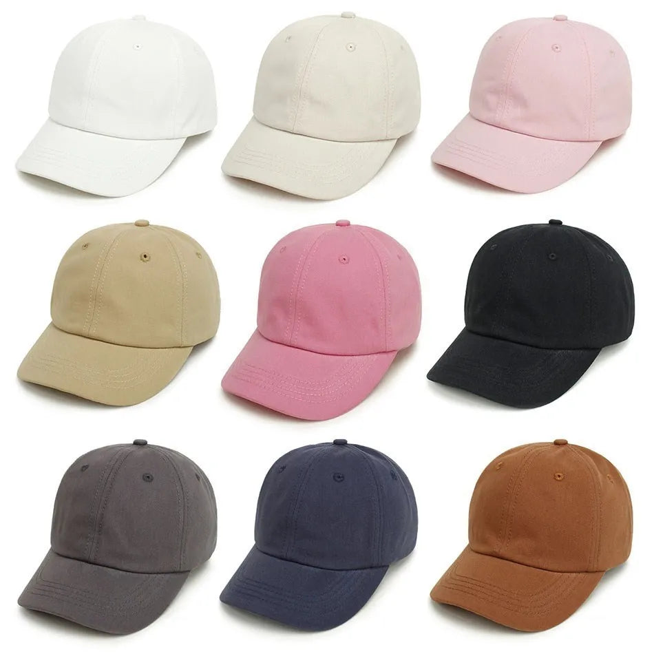Casquettes pour enfants, couleur unie, en coton respirant, à rabat, ajustable, pour bébés, filles, été, de 1 à 5 ans