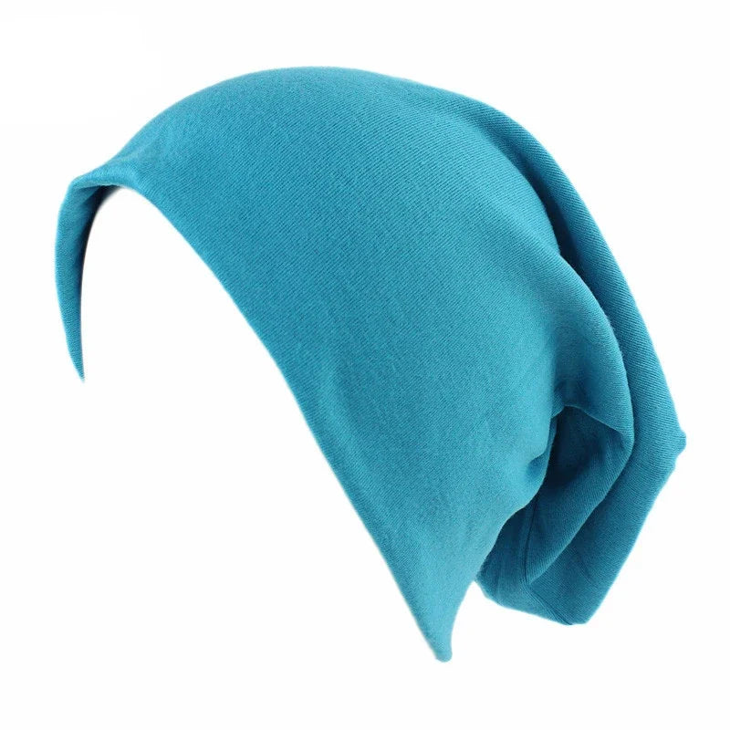 Unisex Men Women Beanie Cotton Night Sleep Cap Bonnet Chemo Hat Headwear Turban Baggy Hair Care Nightcap Pullover Hat Solid Colo