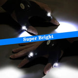 Guantes de caza al aire libre con iluminación luminosa de medio dedo y luces para conducción nocturna, mantenimiento de vehículos de caza, guantes de iluminación