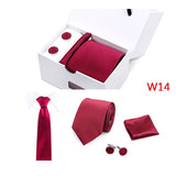 Mens Tie Set In A Box Paisley Ties For Men Gifts Luxury Necktie Pocket Square Cufflinks Wedding Business Formal Suit Tie