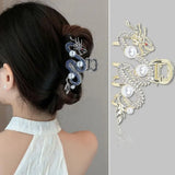Épingle à cheveux dragon bleu avec perle pour femme, pince à cheveux simple, pince requin, mode, tempérament, accessoires pour cheveux simples