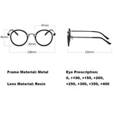 Reading Glasses Men High Quality Round Alloy Magnifying Glasses Eye Prescription 0 To +4 Clear Lens Anti Blue Light Glasses New