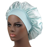 High Elastic Satin Solid Sleeping Hat 1Pcs Hair Care Bonnet Nightcap Multi-color Reusable Women Home Sleeping Cap Accessories